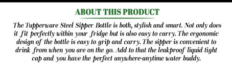 Tupperware Alloy Steel Sipper Bottle 550ml , Green , Pack of 1 : Amazon ...