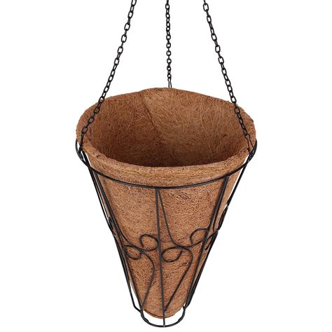 Kraft Seeds Cone Shaped Hanging Basket - Coir - (With Chain) : Amazon ...