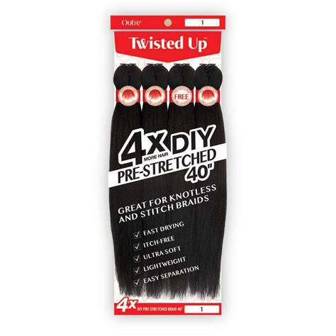 Buy Outre Braids X-Pression Twisted Up 4X Diy Pre-Stretched Braids 40 ...