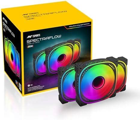 Ant Esports ShiftFlow 3-In-1 120mm ARGB Stackable Fan Kit with Forward ...