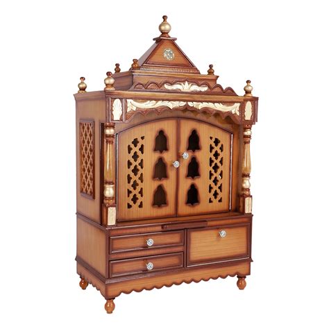 Sacred Space Floor Rested Pooja Mandir For Home with Door – DZYN Furnitures