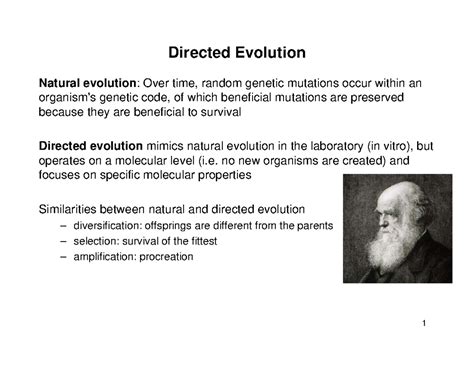 Directed Evolution - Directed Evolution Natural evolution : Over time ...