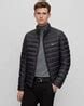Buy BOSS Tonal Logo Water Repellent Padded Jacket | Black Color Men ...