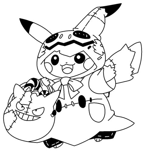 Printable Halloween Pikachu coloring page - Download, Print or Color ...