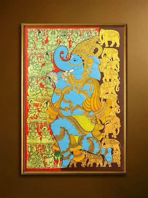 The story of Ganesha in Kalamkari Painting Online for home decor