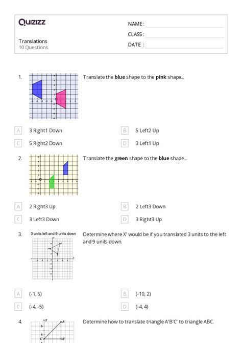 50+ Translations worksheets for 5th Class on Quizizz | Free & Printable
