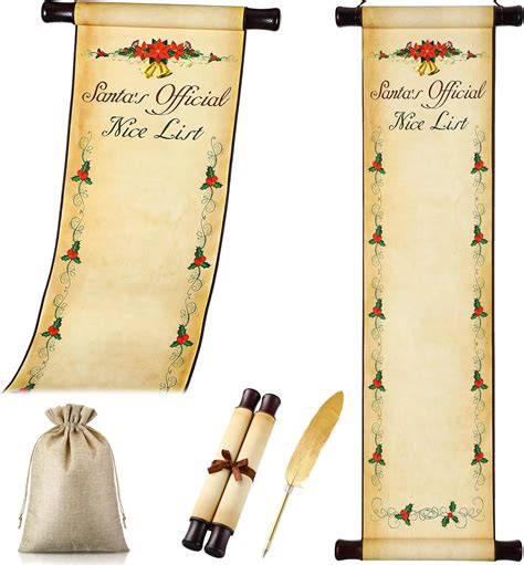 Amazon.com: Watersay Christmas Santa's Nice List Scroll Paper Blank ...