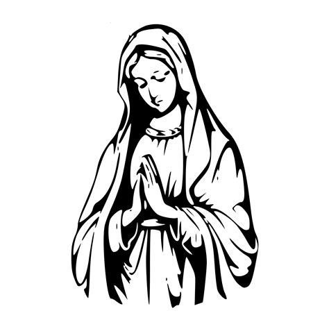 Virgin of Guadalupe Svg, to Jesus Through Mary Svg, Virgin Mary Outline ...