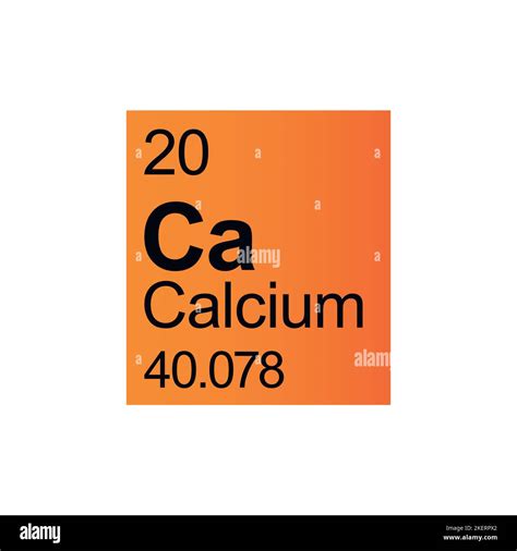 Calcium chemical element of Mendeleev Periodic Table on orange ...