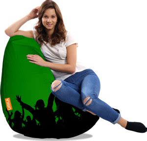 ORKA XXXL Party Peoples Digital Printed Teardrop Bean Bag With Bean ...