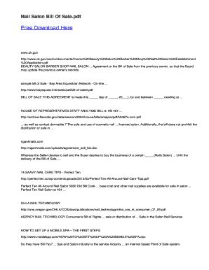 Nail Salon Bill of Sale - Fill Out, Sign & Share Online | pdfFiller