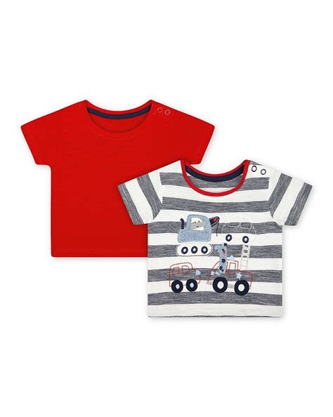Buy Boys Half Sleeves T-Shirt Vehicle Patchwork - Pack Of 2 - Navy Red ...