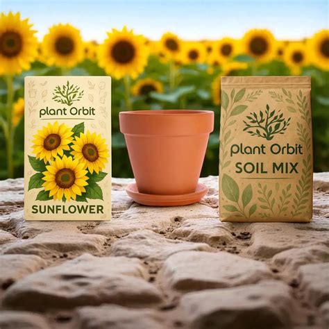Sunflower Growing Kit (Seeds + Soil Mix + Coir Pot) – Plant Orbit