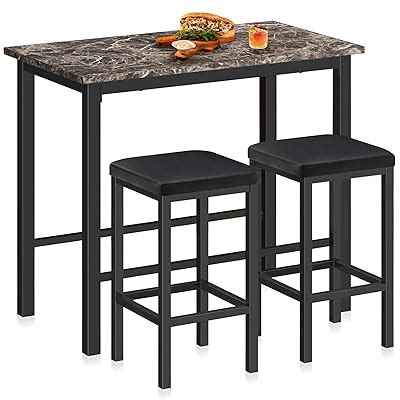 Homuy 3-Piece Pub Bar Table Set Counter Height | Ubuy India