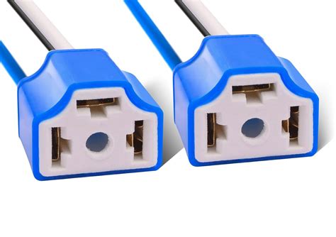 H4 Pigtail Socket Wiring Harness Headlight Plug Heavy Duty14AWG Ceramic ...