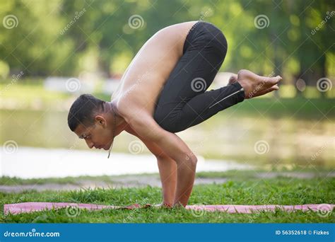 Yoga Crow Pose Man