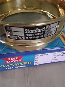 Test Sieve- 63 Micron Stainless Steel Mesh with Brass Frame (ASTM No ...