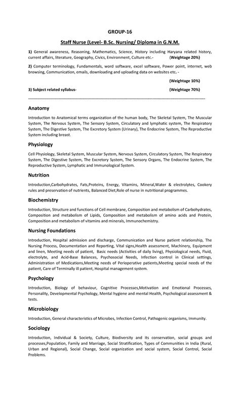 Group-16 Staff Nurse - Notes - GROUP- Staff Nurse (Level- B. Nursing ...