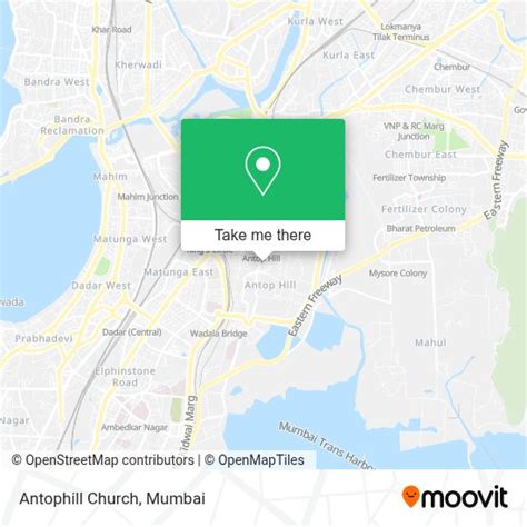 How to get to Antophill Church in Sion Koliwada by Bus or Train?