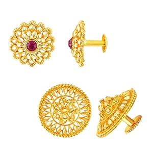 MEENAZ Traditional Temple 1 One Gram Gold 18k Copper Brass Ruby ...
