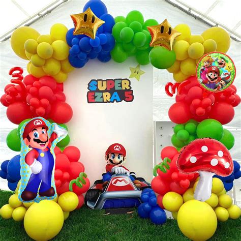 143Pcs Mario Balloon Decorations Garland Arch Kit Include Mario ...
