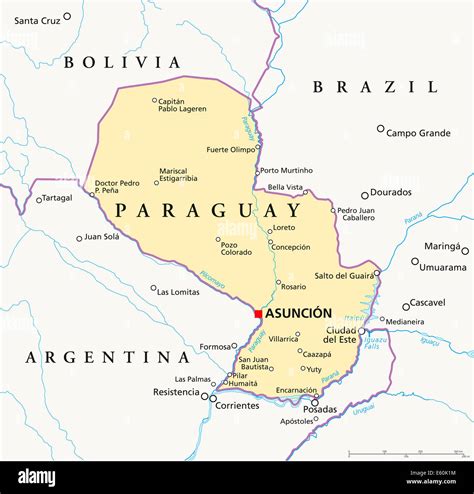 Paraguay Political Map Stock Photo - Alamy