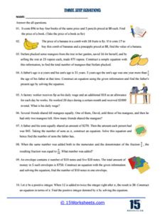 Image result for Solving Three-Step Equations Worksheet