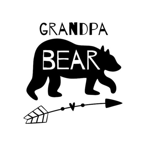 Dziadek zabawny niedźwiedź Dziadek niedźwiedź wyrażenie czarna sylwetka ...
