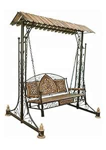 UNIK SHOPPEE Solid Wood & Iron Swing Jhoola Swing Jhula, Hammock Jhula ...