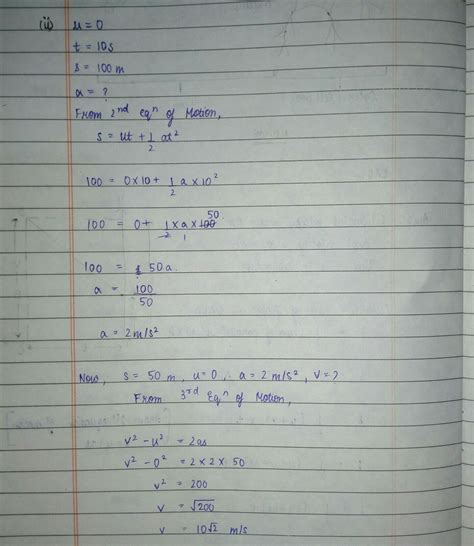 An object starts from rest with uniform acceleration and covers 100 m ...