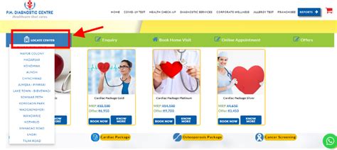 Steps to book lab visit appointment from P.H. Diagnostic Centre