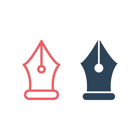 Fountain pen, icons set flat template design trendy 79157410 Vector Art ...