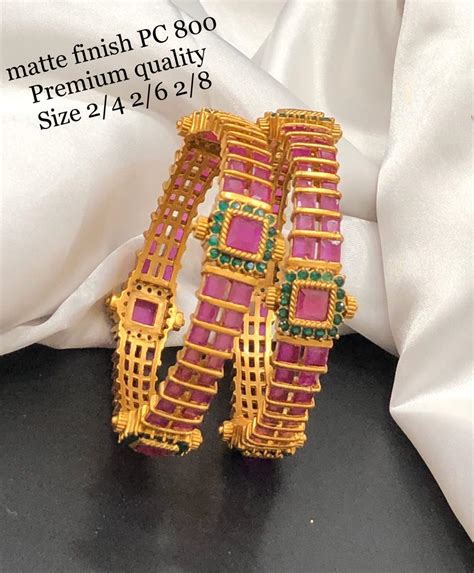 Matte Finish Premium Quality Bangles - Indian Jewelry Designs