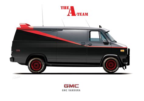 The A Team Van GMC Vandura Illustration Car Art TV and Film Movie Car ...