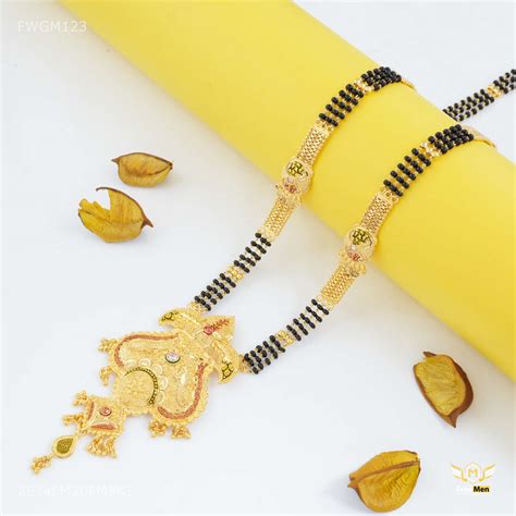 Three Line Designer with Pink AD mangalsutra for women - FWGM123 – Freemen®