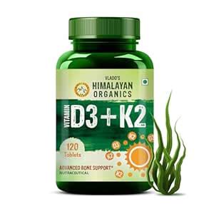 Vlado’s Himalayan Organics Vitamin D3 600 IU + K2 as MK7 Supplement ...