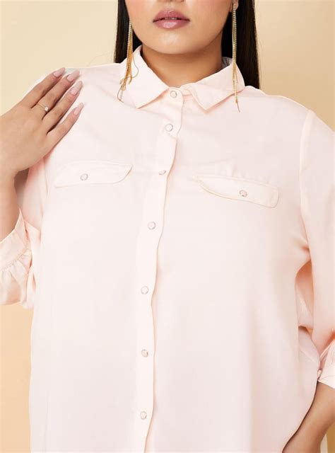 Buy Women Solid Shirt with Cuff Buckle Detail Online at just Rs. 899.0 ...