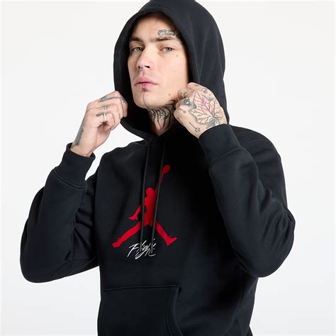 Men's hoodies Jordan Essentials Men's Fleece Hoodie Black/ Gym Red/ Gym ...
