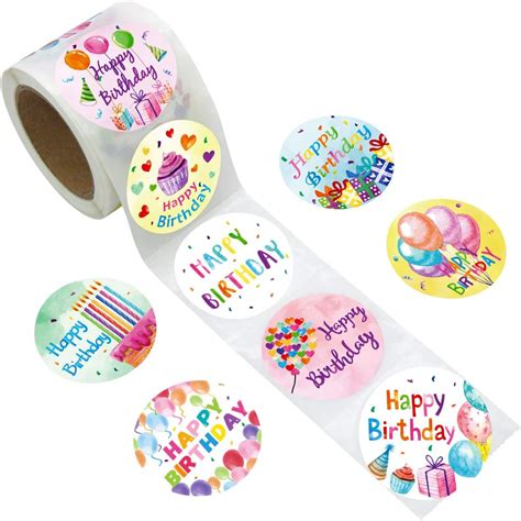 Fancy Land Watercolor Happy Birthday Stickers Perforated 200Pcs India ...