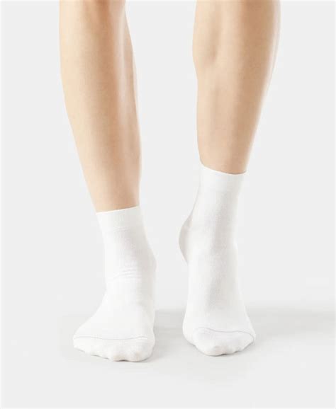 Buy Modal Cotton Ankle Length Socks with StayFresh Treatment - White ...