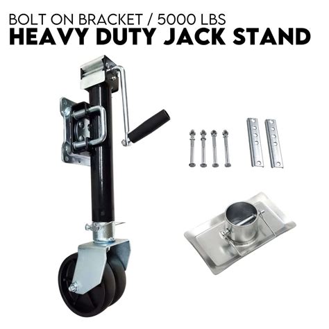 Round Jack Stand with Wheel - Heavy Duty 2270 kg Trailer Jack - Premium Camping Gear for ...