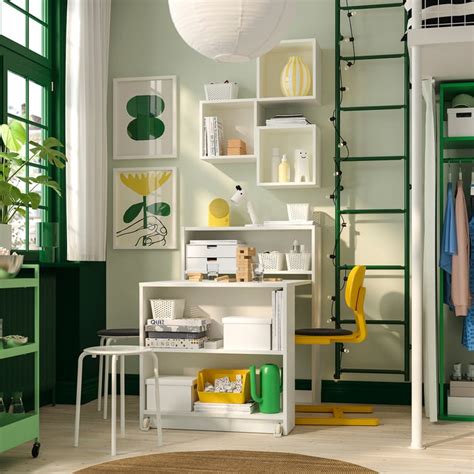 BILLY / EKET bookcase comb w foldable table, white, 80x106 cm (311 ...