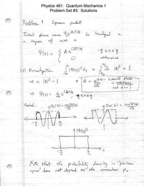 Physics 491: Quantum Mechanics 1 Problem Set #3: Solutions | Lecture ...