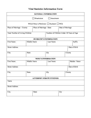 Vital Statistics Information Form - CollierClerkcom - Fill and Sign ...