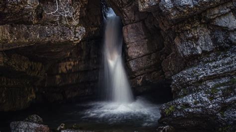 Wallpaper rock, waterfall, stones, water hd, picture, image