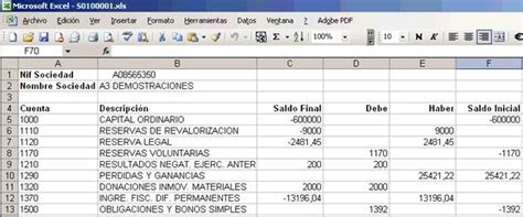 Cómo importar un sumas y saldos en formato Excel