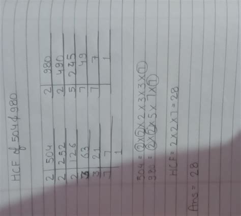 find the HCF of 540 and 980 - Brainly.in