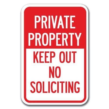 Signmission Safety Sign, 12 in Height, Aluminum, No Solicting - Privat ...
