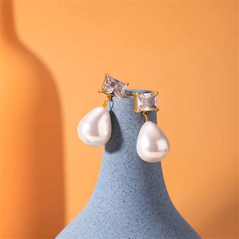 18k gold plated anti tarnish Jewellery | Pearl Earrings