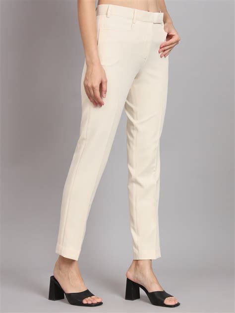 Stylish Beige Formal Pants for Women - Power Sutra